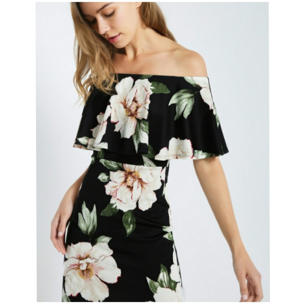 White Floral Off the Shoulder Bodyco